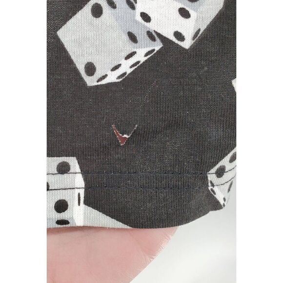 Gold Label Mens T Shirt Top Short Sleeve Dice Pattern Black White Large READ - Picture 5 of 9